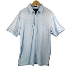 Buttercloth Polo Shirt sz L Light Blue Icy Bamboo Luxe athleisure performance